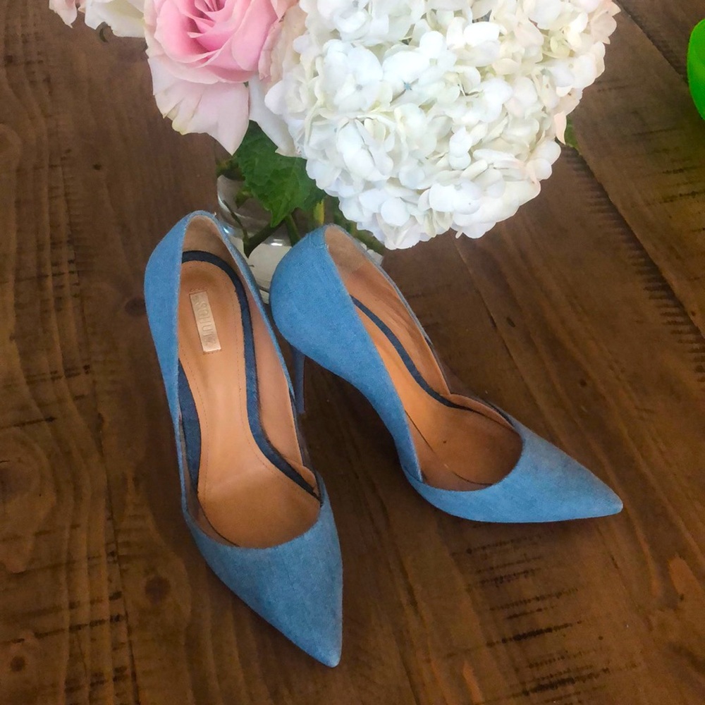 Like new. Denim heels by SCHUTZ. Size 8